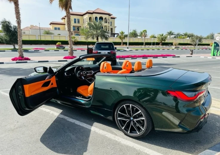 BMW 430i Convertible 2022 GREEN RENTAL IN DUBAI - undefined